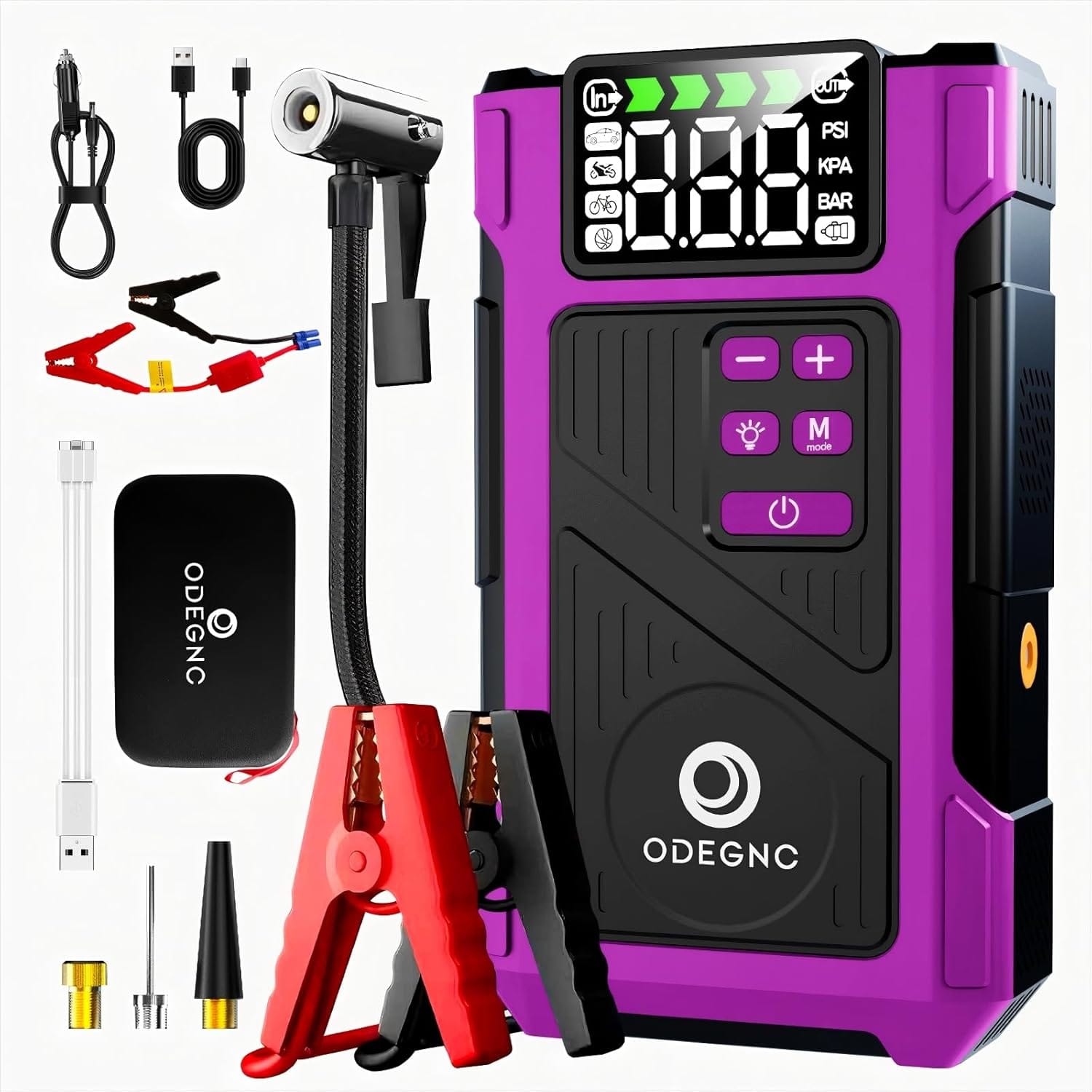 Pro 6000A Jump Starter  Smart Tire Inflator, 25000mAh Battery Booster with 150PSI Air Compressor for Car Truck SUV RV Boat - All-in-One Emergency Roadside Kit