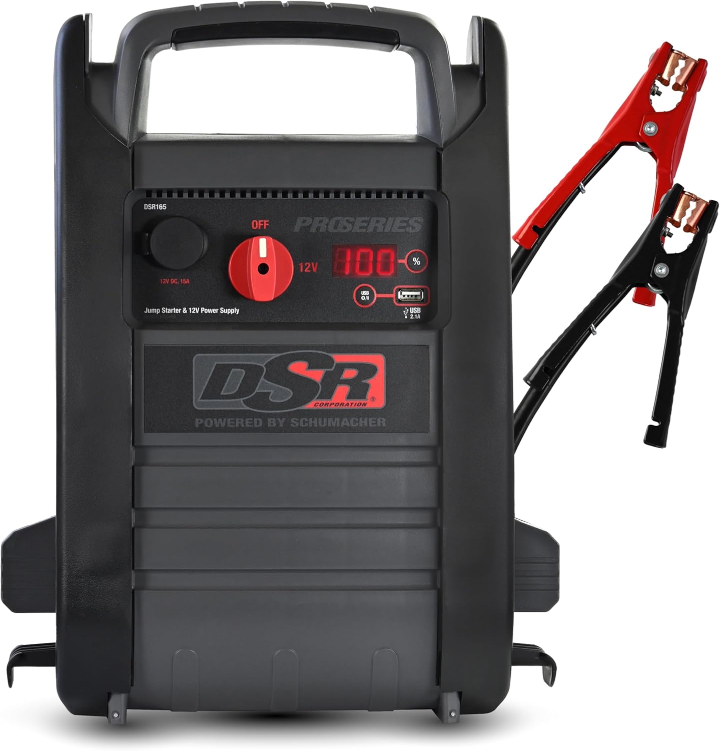 Schumacher Electric DSR ProSeries Car Battery Jump Starter - Peak Amp 12V Car Starter, Jump Box  Portable Power Station - Digital Display, Heavy-Duty Clamps - DSR165