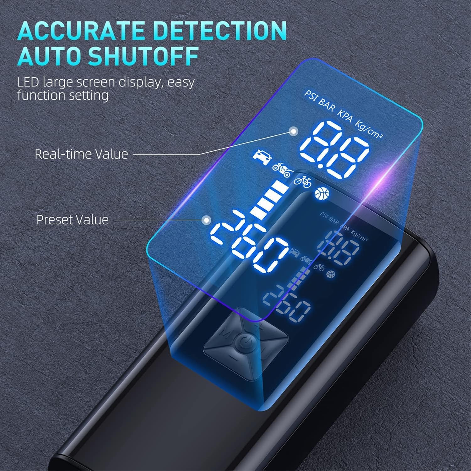 Tire Pump Inflator Portable Air Compressor, Auto Air Pump for Car Tires Tire Inflator 180PSI with 22000mAh Battery Pressure Gauge LED Screen Air Compressor for Car Motorcycle Bike Ball Tire Pump Inflator Portable Air Compressor, Auto Air Pump for Car Tires Tire Inflator 180PSI with 22000mAh Battery Pressure Gauge LED Screen Air Compressor for Car Motorcycle Bike Ball